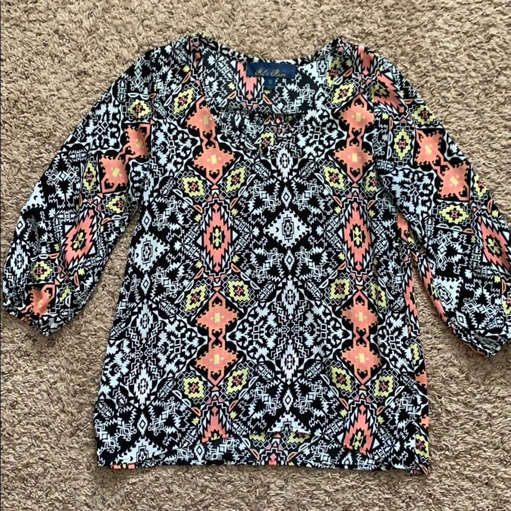 Aztec 3/4 Sleeve Blouse